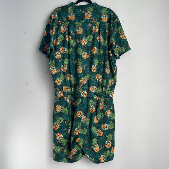 Pineapple sunglasses one piece short sleeve short full zip festival Pride romper - Picture 8 of 8